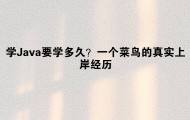 学Java要学多久？一个菜鸟的真实上岸经历