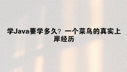 学Java要学多久？一个菜鸟的真实上岸经历