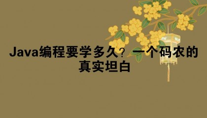 Java编程要学多久？一个码农的真实坦白