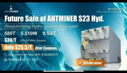 比特大陆S23HYD 580T:液冷矿机重新定义比特币挖矿效率巅峰