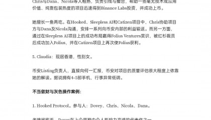 行业人士发文痛斥币安“克扣上币项目方”，存在“上币利益输送”及“内部贪腐”等问题