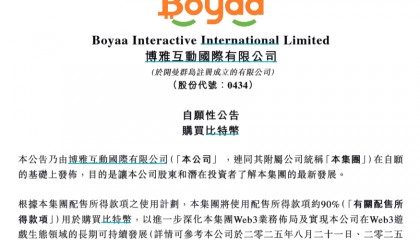 博雅互动又买比特币了！已囤积4091枚，价值近5亿美元