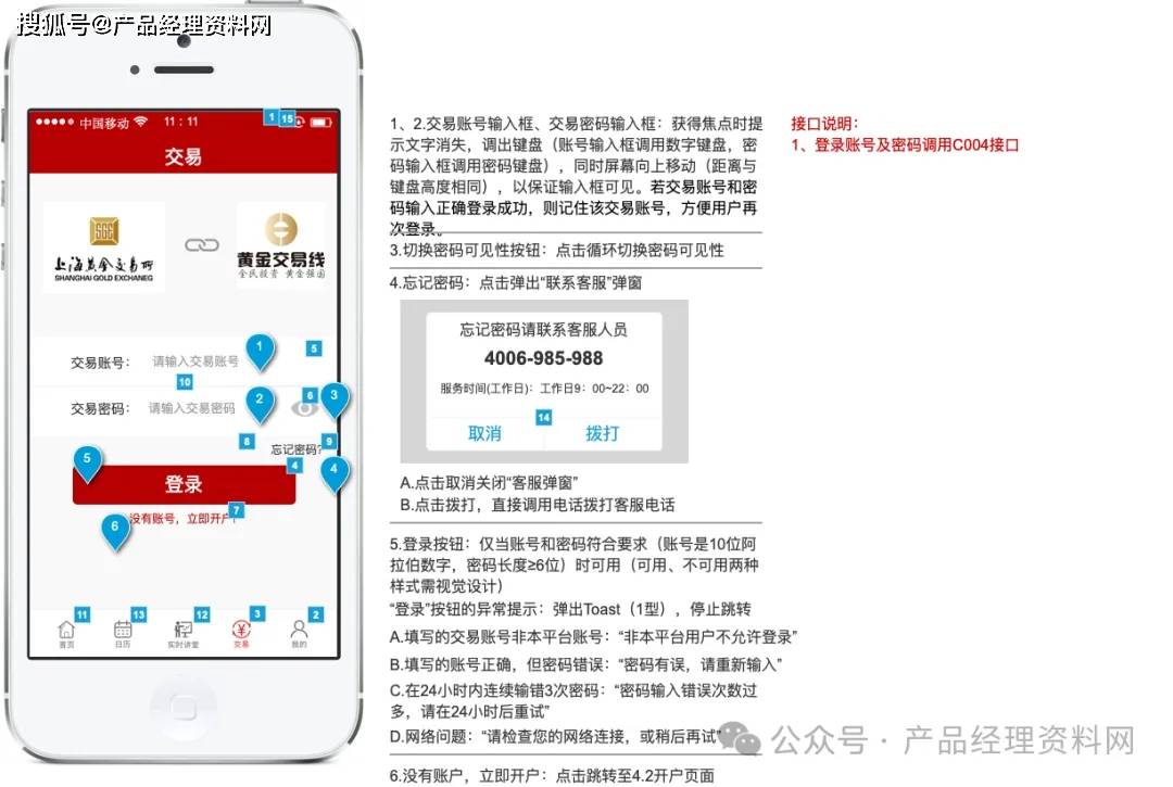 黄金交易APP产品Axure RP原型
