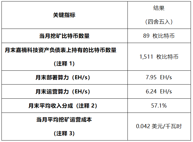 嘉楠科技公布2025年7月比特币产量及挖矿业务更新