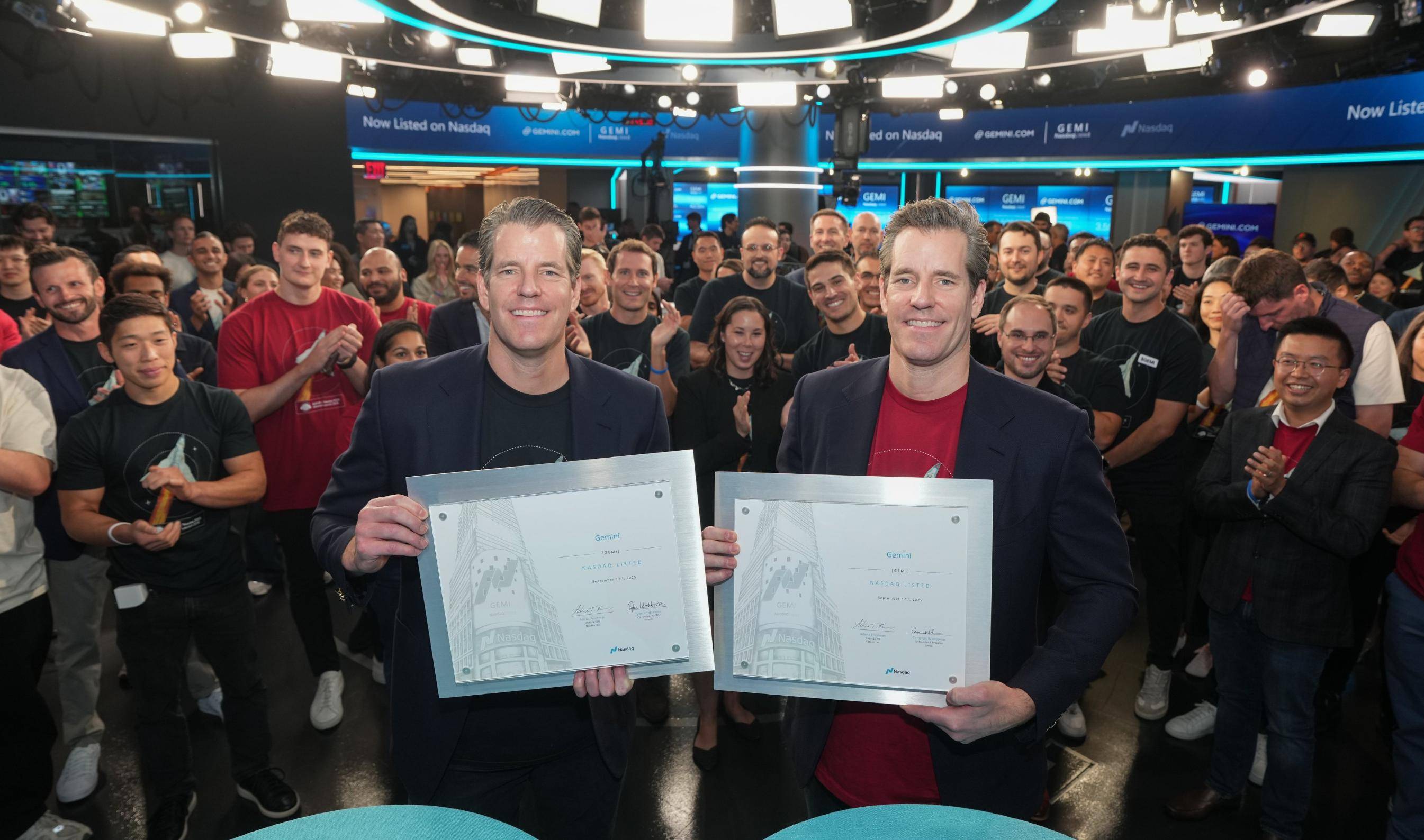 Gemini纳斯达克上市:市值38亿美元 创始人曾低价囤积12万枚比特币