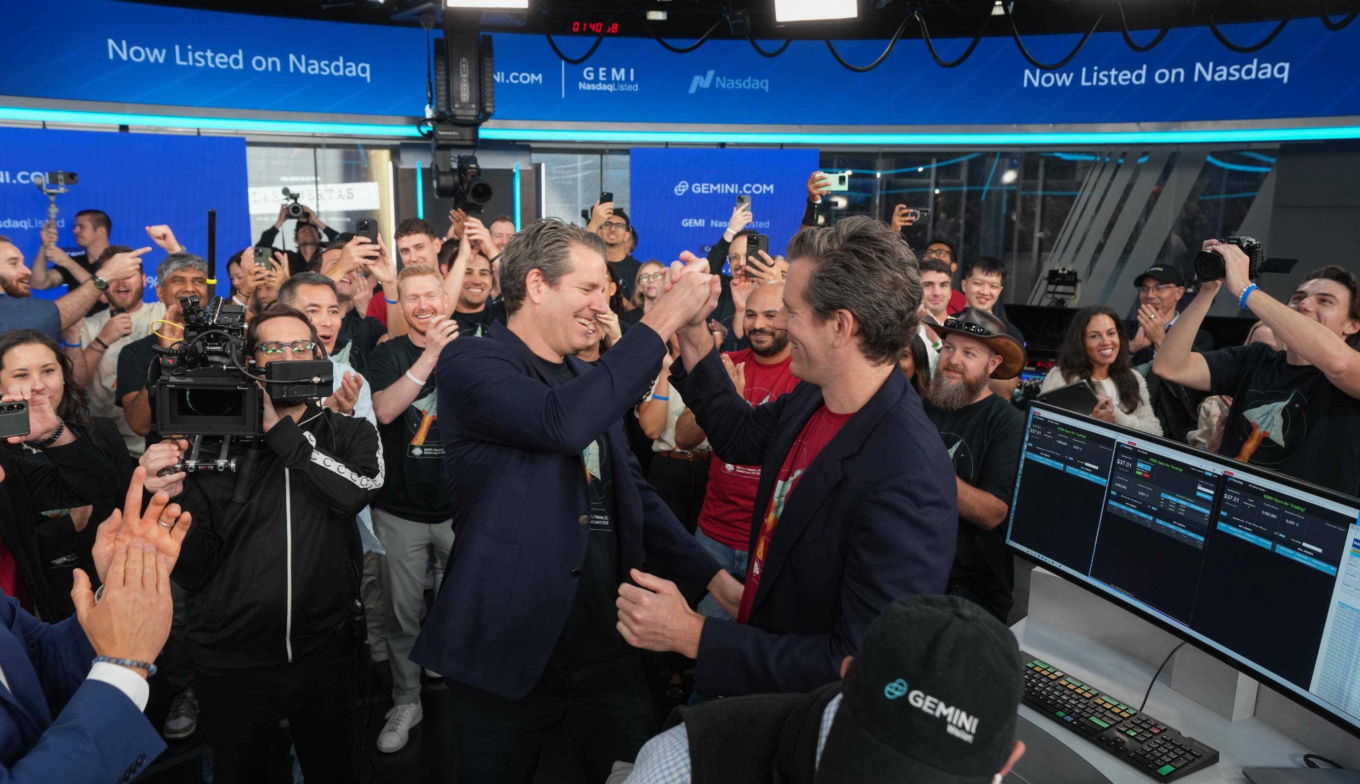 Gemini纳斯达克上市:市值38亿美元 创始人曾低价囤积12万枚比特币