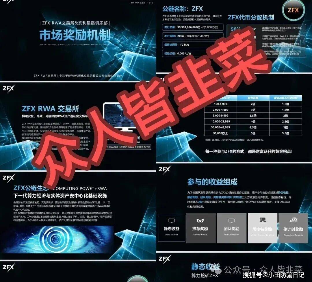 ZFX RWA虚拟币资金盘骗局，短命项目，看见远离